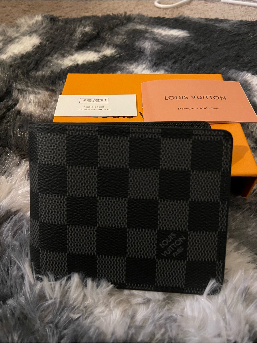 Louis Vuitton Black & Gray Damier Graphite Canvas Bi-Fold Wallet
